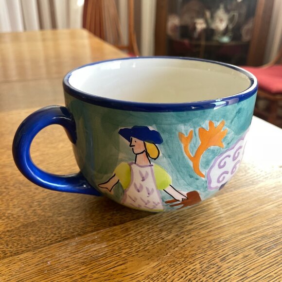 Sheep Cow and Farmers Themed Susan Sargent Coffee Cup Mug - Picture 4 of 7